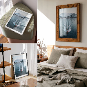 Poster A boat on the water