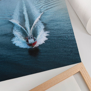 Poster showing a boat on the water