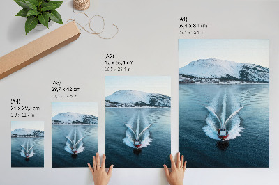 Poster A boat on the water