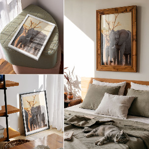 Wall art African elephants
