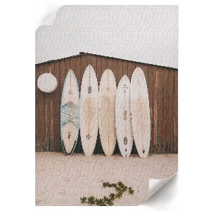 Decorative poster featuring surfboards