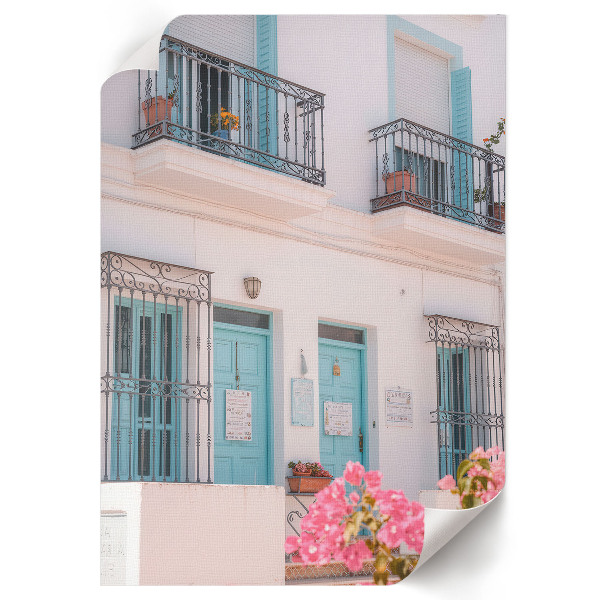 Poster showing the facade of a house