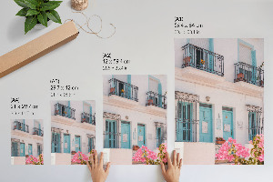 Poster showing the facade of a house