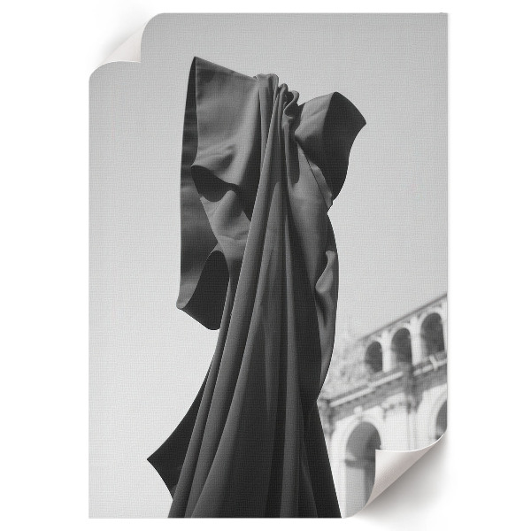 Wall art in black fabric