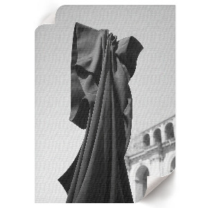 Wall art in black fabric