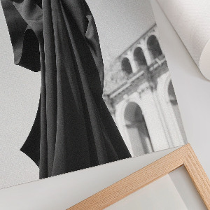 Wall art in black fabric