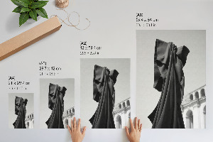 Wall art in black fabric