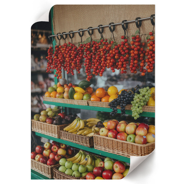 Poster featuring a fruit market scene