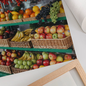Poster featuring a fruit market scene