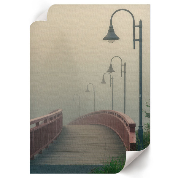 Wall print Bridge in the fog