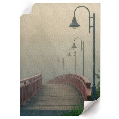Wall print Bridge in the fog