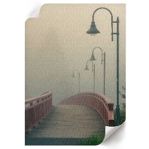 Wall print Bridge in the fog