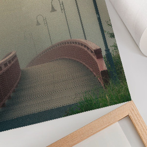 Wall print Bridge in the fog