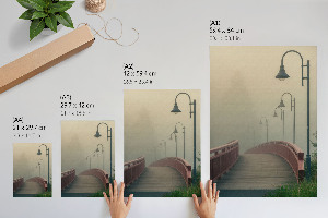 Wall print Bridge in the fog