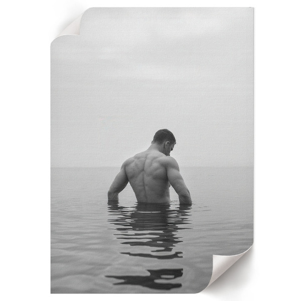 Decorative poster Man in the lake