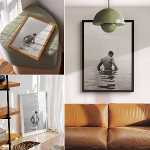 Decorative poster Man in the lake