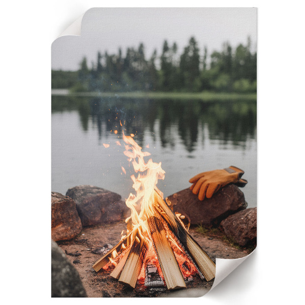 Decorative poster Forest bonfire