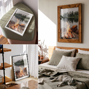 Decorative poster Forest bonfire