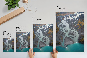 Wall art showing a bird's-eye view of the river