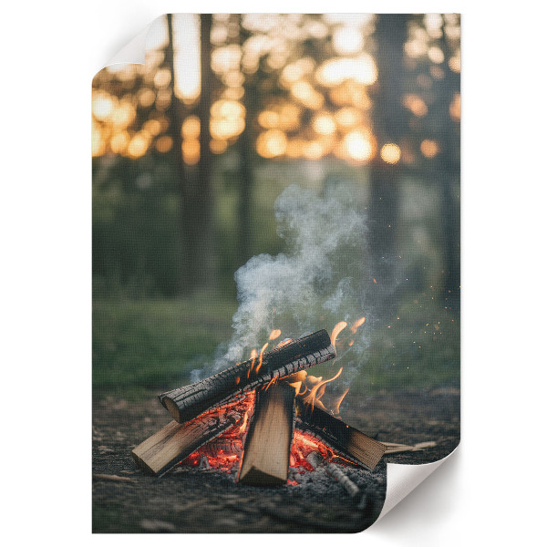 Art print Bonfire in the forest