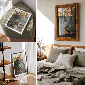 Art print Bonfire in the forest