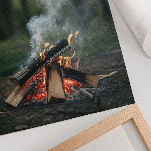 Art print Bonfire in the forest