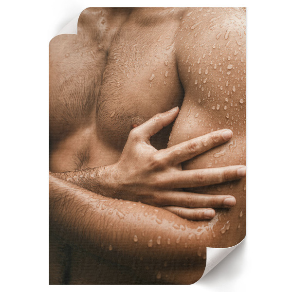 Decorative poster featuring a male body