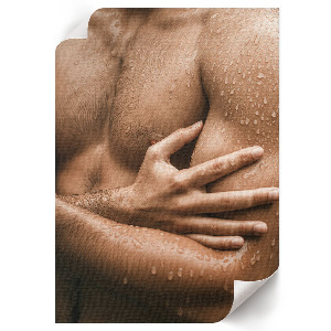 Decorative poster featuring a male body