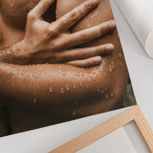 Decorative poster featuring a male body