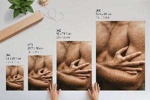 Decorative poster featuring a male body