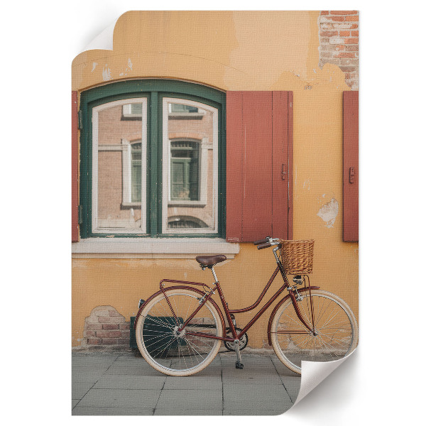 Wall print featuring a retro bicycle
