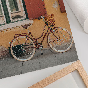 Wall print featuring a retro bicycle