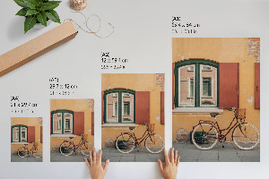 Wall print featuring a retro bicycle