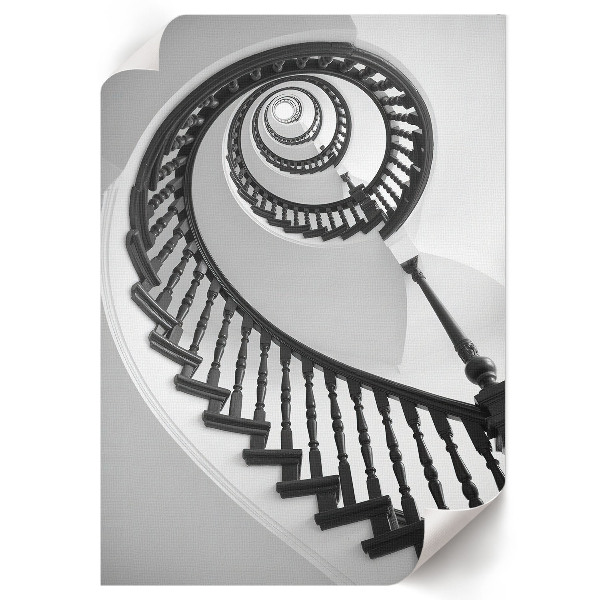 Art print featuring a spiral staircase