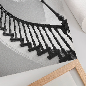 Art print featuring a spiral staircase