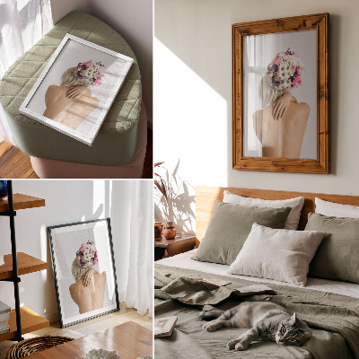 Decorative poster Woman with a bouquet