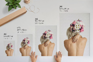 Decorative poster Woman with a bouquet