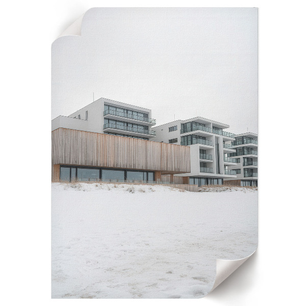 Wall art depicting a winter landscape
