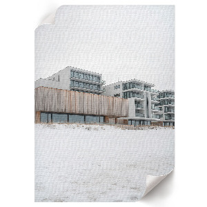 Wall art depicting a winter landscape