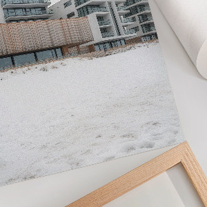 Wall art depicting a winter landscape