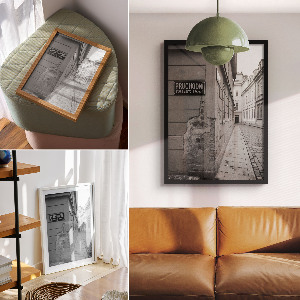 Wall art Black and white street