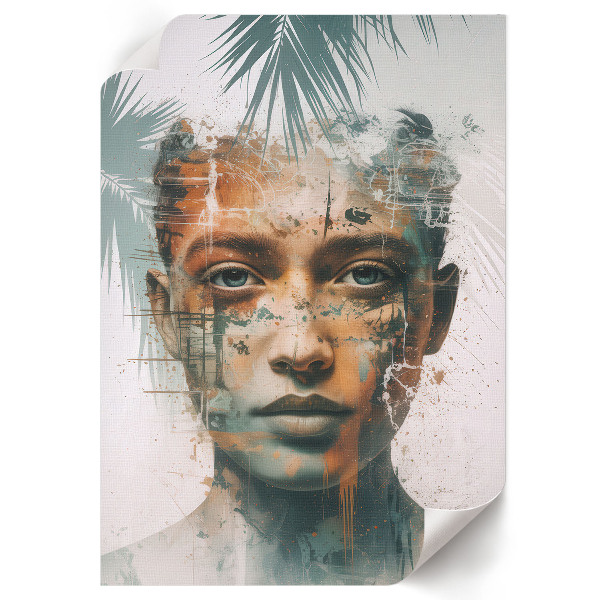 Decorative poster with a tropical portrait