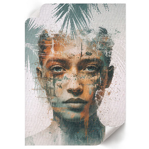 Decorative poster with a tropical portrait