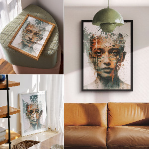Decorative poster with a tropical portrait