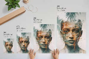 Decorative poster with a tropical portrait