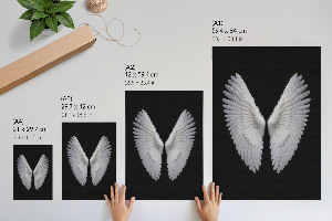 Poster with white wings