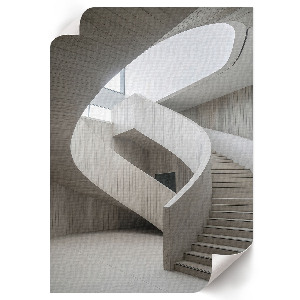 Wall art depicting twisted stairs