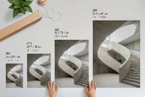 Wall art depicting twisted stairs