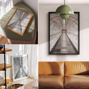 Art print depicting a futuristic tunnel