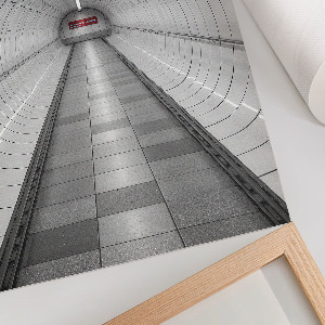 Art print depicting a futuristic tunnel